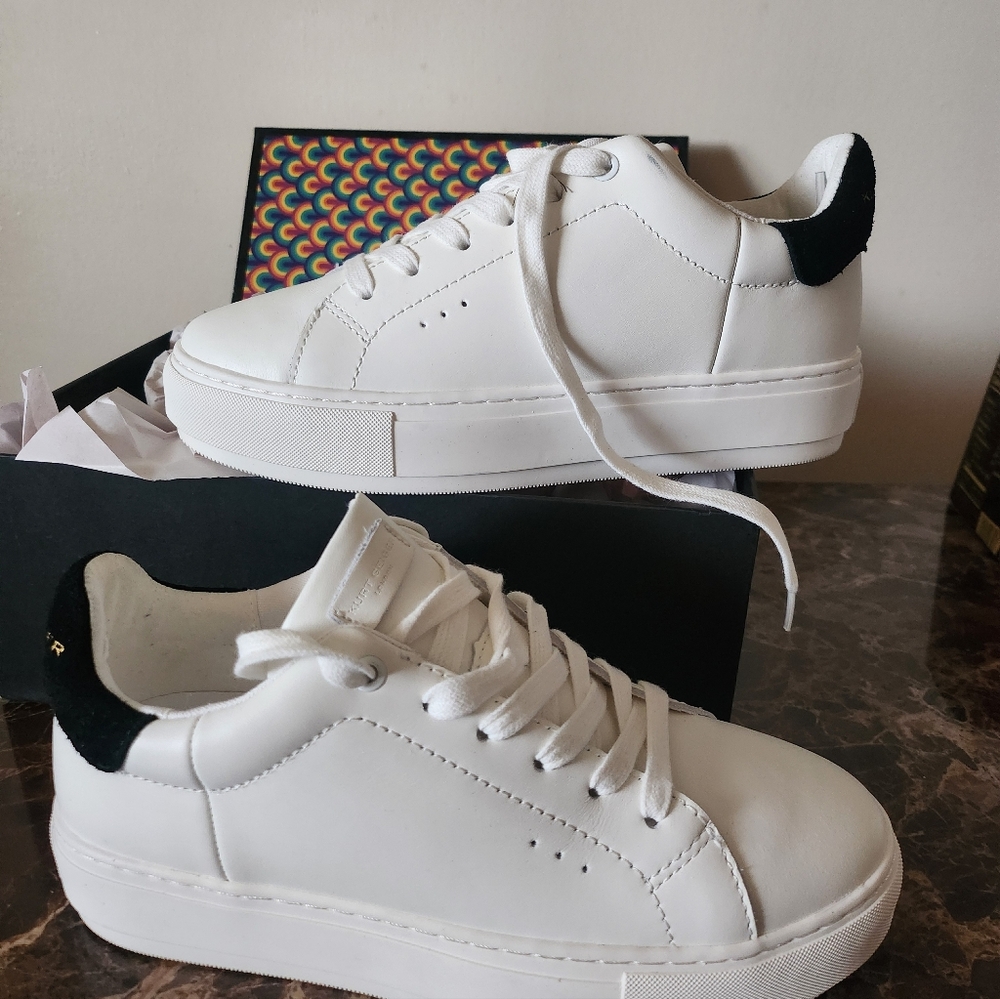 Kurt Geiger London Women's Platform Leather/Suede Sneakers NIB